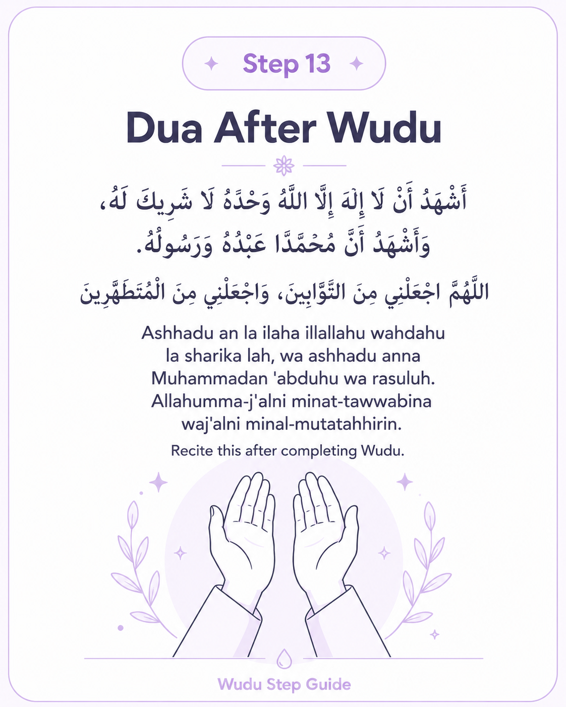 Step 13 - Dua After Wudu
